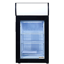 Unity U-CF1 18" Black Glass Swing Door Countertop Display Freezer with Top Lit Header - 1.8 cu ft.