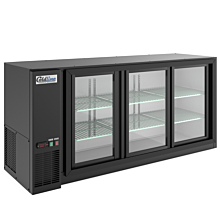 Coldline CBB-72G-SL-T 72" Underbar Height Sliding Glass Door Back Bar Cooler, Black