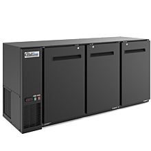 Coldline CBB-72-T 72" Underbar Height Swing Solid Door Back Bar Cooler, Black