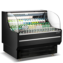 Marchia USTAR48 48 inch Black Low Profile Open Air Cooler Grab and Go