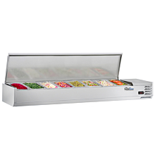 Coldline CTP70SS 71" Refrigerated Countertop Salad Bar, Stainless Steel Topping Rail, 8 Pans