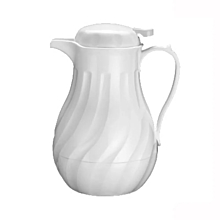 Winco VSW-64W 64 oz. White Plastic Swirl Coffee Server
