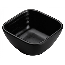 Winco WDM017-301 Haruki Melamine 2-5/8" Black Square Sauce Bowl