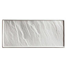 Winco WDP001-204 Ardesia Calacatta Creamy White Porcelain Rectangular Platter