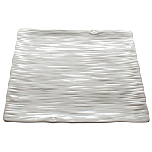 Winco WDP002-207 Ardesia Dalmata Creamy White Porcelain Square Platter