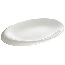 Winco WDP004-209 Ardesia Ocea Creamy White Porcelain Oval Bowl