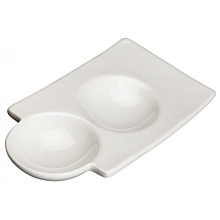Winco WDP017-106 Ardesia Loures Porcelain Bright White Duo Dish