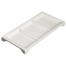 Winco WDP017-108 Ardesia Loures Porcelain Bright White Trio Tray