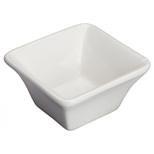 Winco WDP021-104 Mescalore Bright White 2-1/2" Square Porcelain Mini Bowl