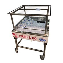 Winholt SSMIT-3636MLC-CAN-ADJ 36" x 36" Insulated Adjustable Display Table with Removable Canopy and Side Panels
