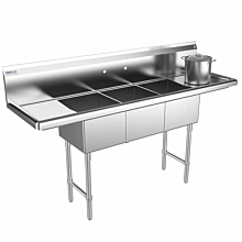 3 compartment sink 2 drainboards