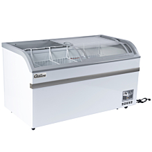 Coldline XS500YX 58" Curved Glass Top Display Ice Cream Freezer with LED Lighting - 17.7 Cu. Ft.