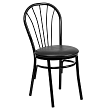 Flash Furniture HERCULES Series Fan Back Metal Chair - Black Vinyl Seat