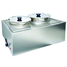 Prepline PFW500NT Full-Size Electric Countertop Food/Soup Warmer with 2 Inserts and 2 Lids - 110V, 1200W 