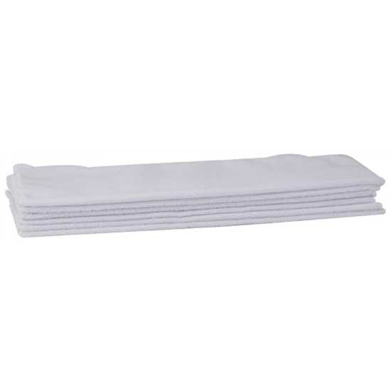 Winco BTM16W 16" x 16" White Microfiber Bar Towels, 6/Pack Kitchenall