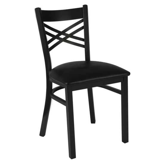 JMC Furniture X SERIES CHAIR VINYL Black Powder Coat Finished Chair Wi
