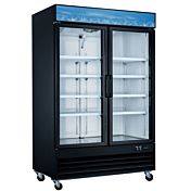 Coldline D53-B 53" Two Glass Door Merchandiser Freezer with LED Lighting - Black
