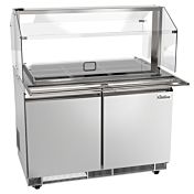 Coldline CBT-48-SG 48" Stainless Steel Refrigerated Salad Bar, Buffet Table with Sneeze Guard, Tray Slide and Pan Cover