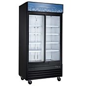 Coldline G40S-B 40" Two Glass Sliding Door Merchandiser Refrigerator with LED Lighting - Black