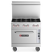 Cookline CR36-6C-NG Natural Gas 36" Range with Convection Oven - 211,000 BTU