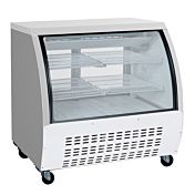 Coldline DC48-W 48" White Refrigerated Curved Glass Deli Meat Display Case