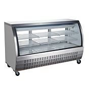 Coldline DC64-SS 64" Refrigerated Curved Glass Deli Meat Display Case, Stainless Steel