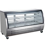 Coldline DC80-SS 80" Refrigerated Curved Glass Deli Meat Display Case, Stainless Steel
