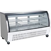 Coldline DC80-W 80" White Refrigerated Curved Glass Deli Meat Display Case