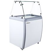 Coldline DP-160-FSG 26'' 4-Tub Ice Cream Dipping Cabinet Freezer with Sneeze Guard