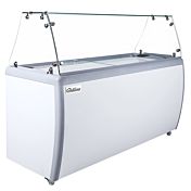 Coldline DP-560-FSG 71'' 12-Tub Ice Cream Dipping Cabinet Freezer with Sneeze Guard