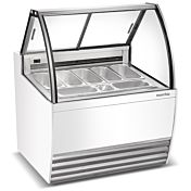 Marchia GIC-7 42" 7-Pan White Gelato Ice Cream Dipping Cabinet Display Freezer