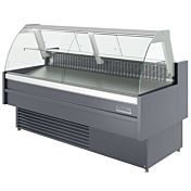 Coldline SDC72 72" Refrigerated Curved Glass Meat Deli Case with Rear Storage