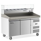 Coldline PDR-60-SG 60" Refrigerated Pizza Prep with Refrigerated Glass Topping Rail