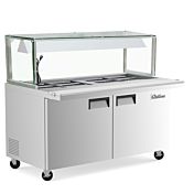 Coldline SMB60-LT 60" Refrigerated Salad Bar with Cutting Board and Lighted Sneeze Guard