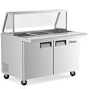Coldline SMB48-SG 48" Acrylic Glass Mega Top Refrigerated Salad Bar with Cutting Board