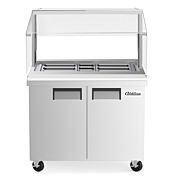 Coldline SSMB36 36" Stainless Steel Refrigerated Salad Bar, Buffet Table with Sneeze Guard