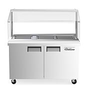 Coldline SSMB48 48" Stainless Steel Refrigerated Salad Bar, Buffet Table with Sneeze Guard