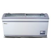 Coldline XS500YX 58" Curved Glass Top Display Ice Cream Freezer with LED Lighting - 17.7 Cu. Ft.