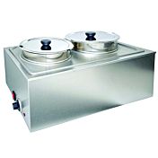 Prepline PFW500NT Full-Size Electric Countertop Food/Soup Warmer with 2 Inserts and 2 Lids - 110V, 1200W 
