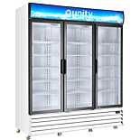 Unity U-GM3-W 68" Three Glass Door Merchandiser Refrigerator with LED Lighting, White