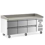 Coldline PDR-80-6D 80" Refrigerated Pizza Prep with Marble Top and Six Drawers