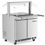 Coldline CBT-36-CSG 36" Stainless Steel Refrigerated Salad Bar, Buffet Table with Sneeze Guard, Tray Slide and Pan Cover