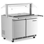 Coldline CBT-48-CSG 48" Stainless Steel Refrigerated Salad Bar, Buffet Table with Sneeze Guard, Tray Slide and Pan Cover
