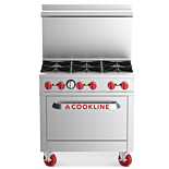 Cookline CR36-6-NG 36" 6 Burner Commercial Gas Range with Oven - Natural Gas