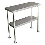 Prepline PDOS-1436-S 14"D x 36"L Stainless Steel Double Overshelf for SP36, SMP36