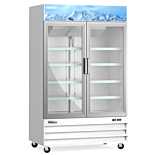 Coldline G53-W 53" Double Glass Swing Door Merchandiser Refrigerator with LED Lighting - White