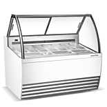 Marchia GIC-10 56" 10-Pan White Gelato Ice Cream Dipping Cabinet Display Freezer