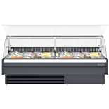 Coldline SDC98-F 98" Refrigerated Fish Display Case with Ice Bin and Drain