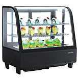 Marchia MDC100 27" Black Countertop Refrigerated Curved Glass Bakery Display Case with LED Lighting
