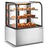 Marchia MH36 36" Curved Glass Heated Display Warming Case, Stainless Steel